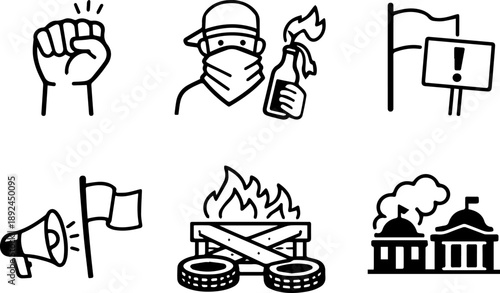 Radical Protest and Civil Unrest Icons