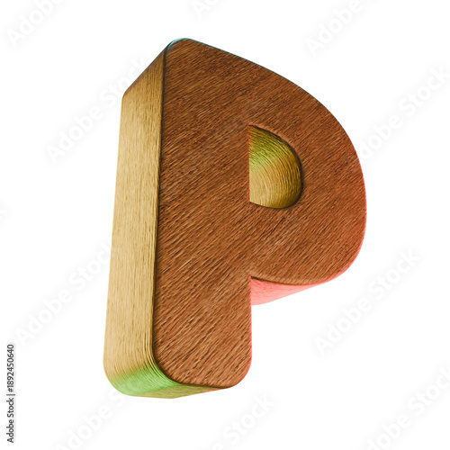 P Wooden Alphabet Letter Carved Wood Character Graphic