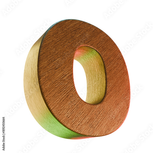 O Wooden Alphabet Letter Carved Wood Character Graphic