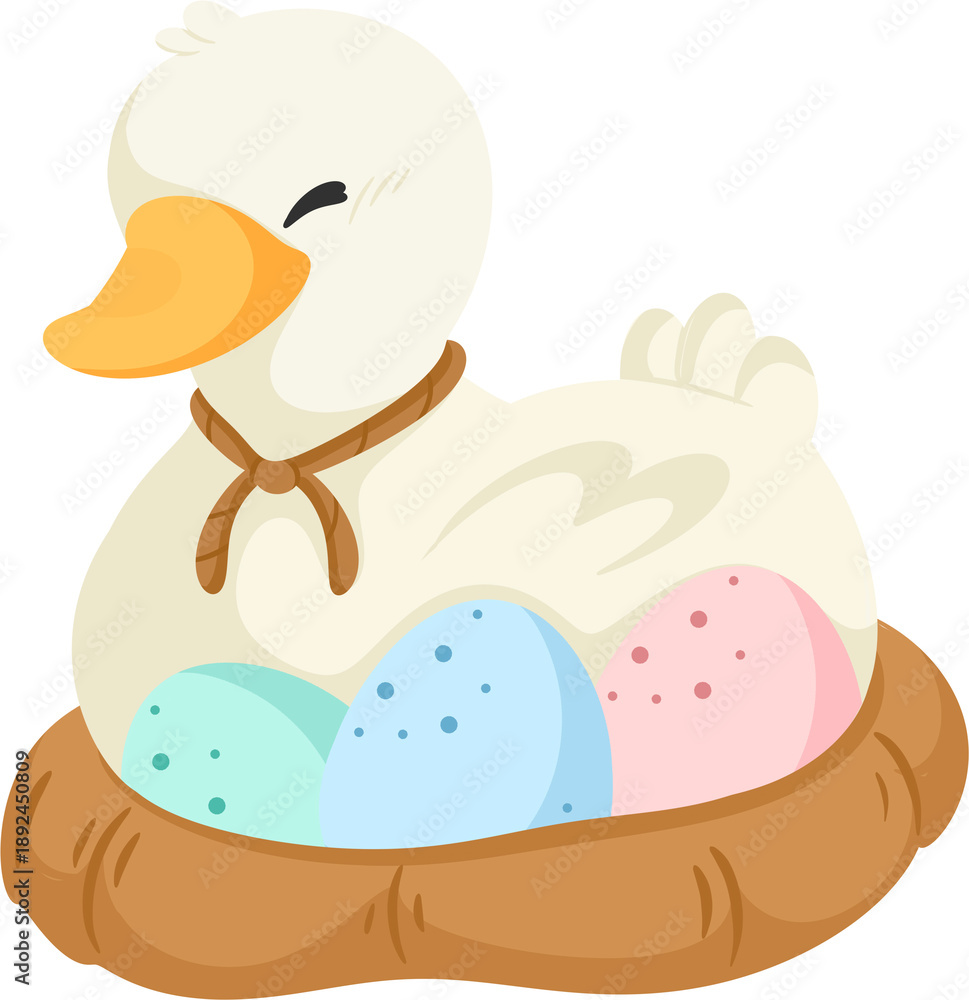 Fototapeta premium illustration easter egg duck
