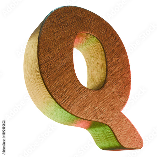Q Wooden Alphabet Letter Carved Wood Character Graphic