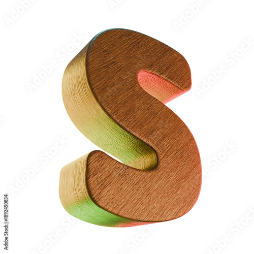 S Wooden Alphabet Letter Carved Wood Character Graphic