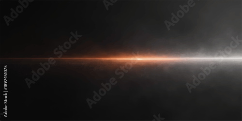 Distant glowing horizon line shimmering across dark space with cinematic futuristic lighting
