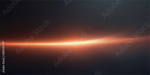 Curved orange light trail sweeping through dark abstract space with futuristic cinematic mood