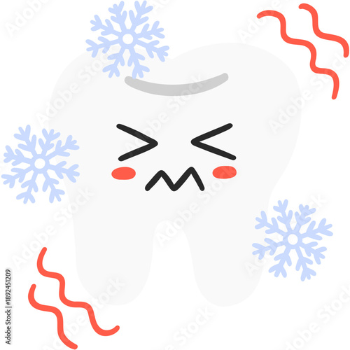 Sensitive Tooth Cartoon Vector Illustration