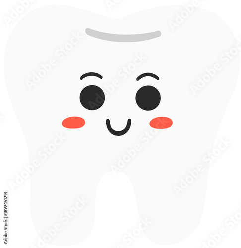 Smiling Tooth Cartoon Vector Illustration