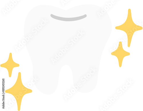 Stylized Sparkling Tooth Vector Illustration