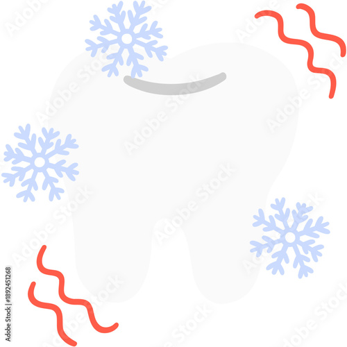 Stylized Sensitive Tooth Vector Illustration