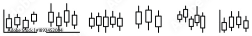 Candlestick Chart Icon Set – Financial Trading, Stock Market and Price Analysis Symbols