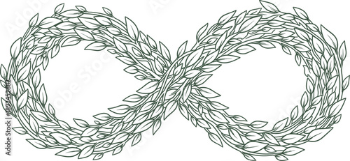 Vector Illustration of Interlocking Laurel Wreaths Vector Illustration