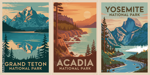 Scenic Grand Teton Poster, Landscape Poster, Featuring Mountain Range and Mirror-Like Lake Reflection