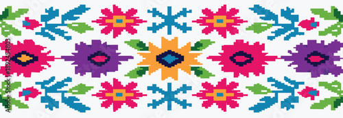 peruvian textile pattern flat illustration