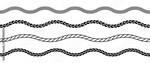 set of rope waves repeating hemp cord stripes collection