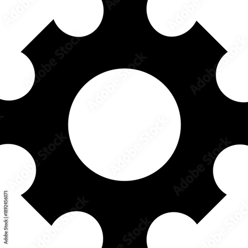 Minimalist gear icon Vector Gear icon in simple flat design with dark gray color on white background for web interface 