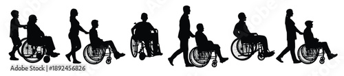 disabled person silhouettes in a wheelchair 