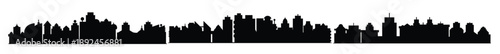  set of silhouette city skyline illustration