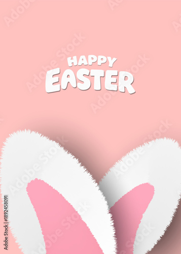 Easter banner template with Easter eggs, happy easter day poster, cards, cover, banners set for social media Greetings and presents Promotion shopping in cute colorful 3d realistic  egg and bunnies.