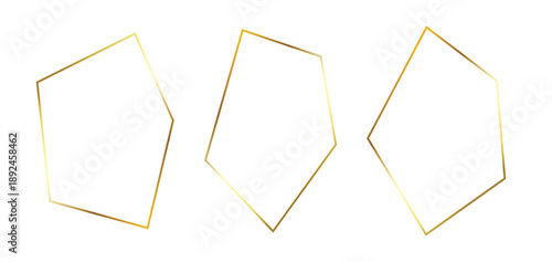 golden thin frame set gold foil geometric borders in art 