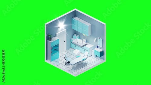 Wallpaper Mural Digital Illustration of a Modern Medical Clinic Interior Design with Multiple Examination Rooms Torontodigital.ca