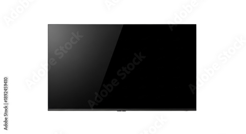 Cuadro en lienzo Sleek black TV screen PNG isolated on transparent background, modern television