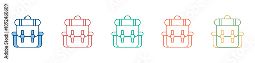 Backpack Icon Set Multiple Style Collection 