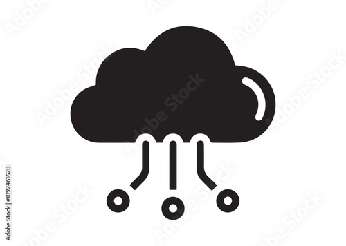 A dark cloud emitting raindrops a striking weather silhouette