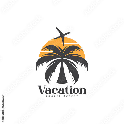 Holiday travel agency logo, travel agency vector template.