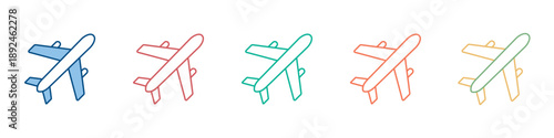 Airplane Icon Set Multiple Style Collection 