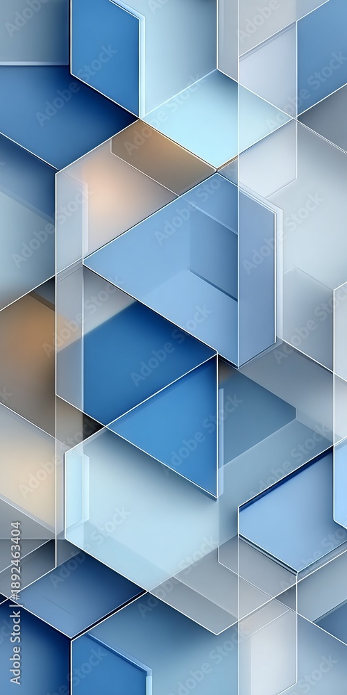 Fototapeta premium Icy Background with Geometric Shapes and Gradient Effects for Modern Digital Artwork Displays