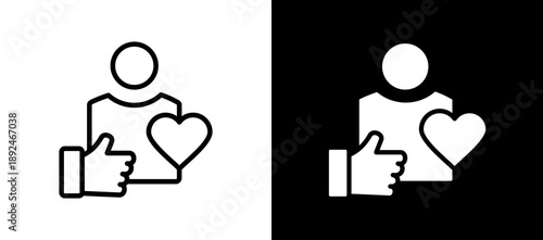 Self Esteem whiteblack icon