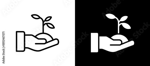 Growing whiteblack icon