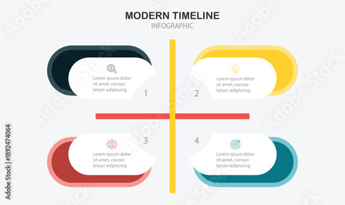 Vector Infographic design with icons and 4 options or steps. Infographics business concept. Can be used for presentations banner, workflow layout, process diagram, flow chart, info graph 