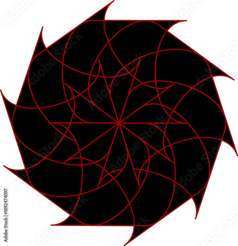 Stylish design with black and red abstract background .