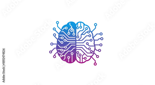 Artificial Intelligence Brain Circuit Board Concept.