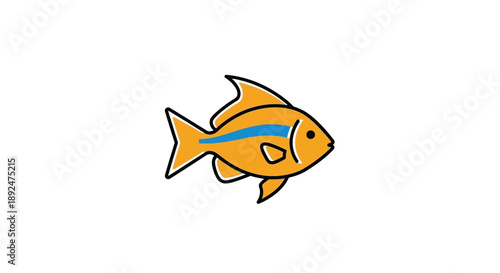 Orange Fish with Blue Stripe.