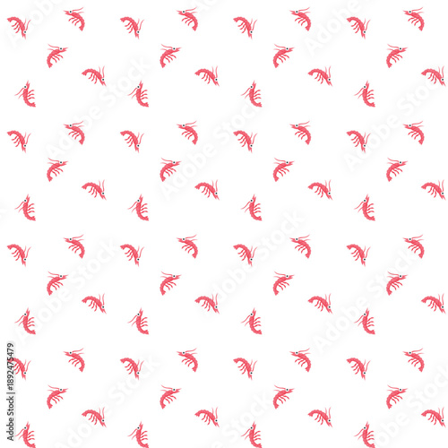 Seamless pattern with shrimp