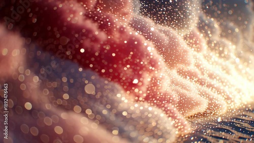 Vibrant clouds of colorful powder in shades of red, pink, and blue burst dynamically against a textured surface. the interplay of light and color creates a captivating abstract scene ideal for creativ