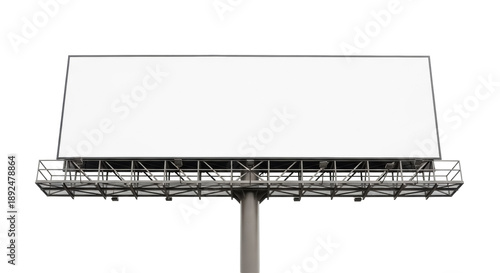 Slika na platnu Blank billboard isolated on transparent background, advertising sign structure f