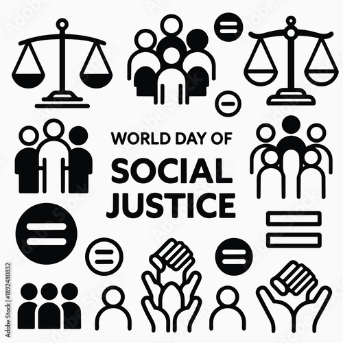 World Day of Social Justice – Equality, Human Rights and Social Inclusion Concept