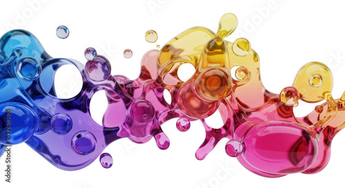 Abstract vibrant liquid form on a dark canvas creates a modern aesthetic design