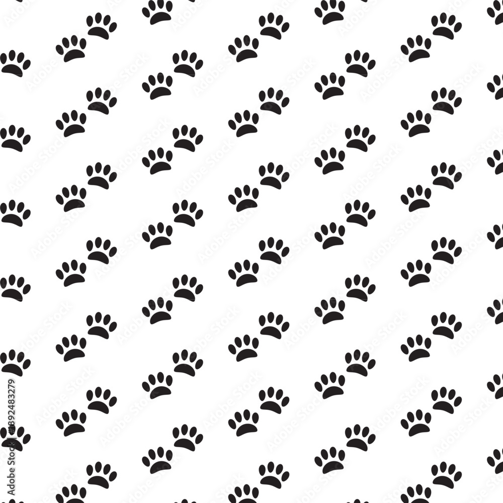 Fototapeta premium Seamless pattern of dog paws