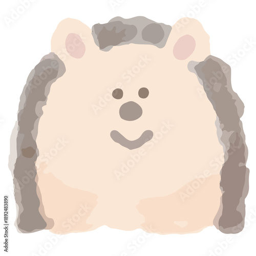 ふんわり水彩どうぶつアイコン｜はりねずみ / Cute Watercolor Animal Icon – Hedgehog