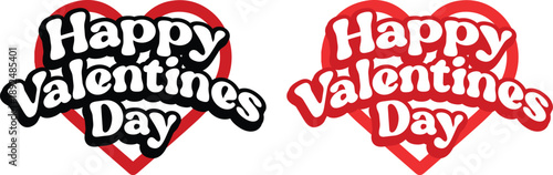 Happy Valentine’s Day icon set. Calligraphic design for print cards, banner, poster Hand drawn text lettering for Valentines Day with hearts shape.