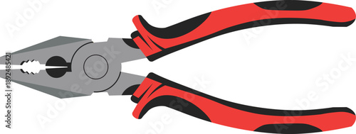 Professional Heavy-Duty Combination Pliers with Non-Slip Red Comfort Grip