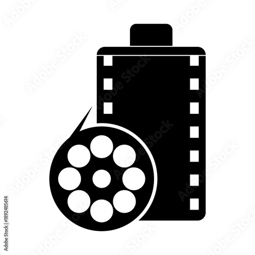 minimalist illustration design of film roll