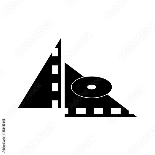 minimalist illustration design of film roll