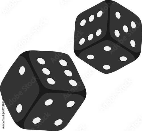 Dice, dice set, black dice on a white background. Vector, designer illustration, web banner. Vector image.