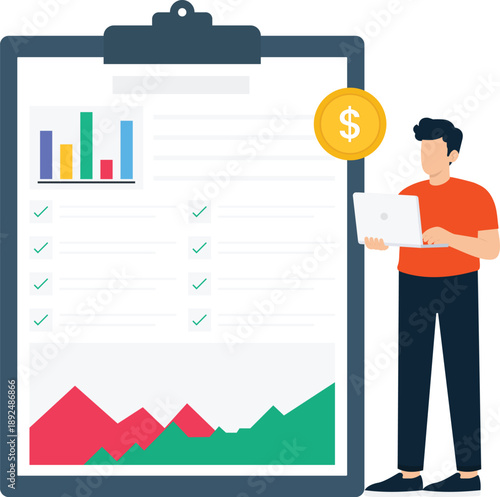 Working person managing time planning business tasks on calendar appointment using magnifying glass for important date tracking deadline