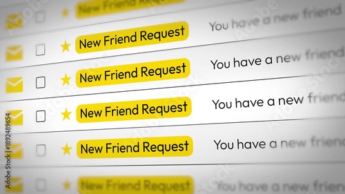 4k animation of friend request notifications with email icons and messages to boost social media engagement and storytelling