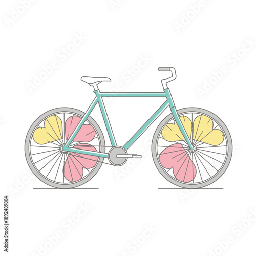 Colorful vintage-style bicycle